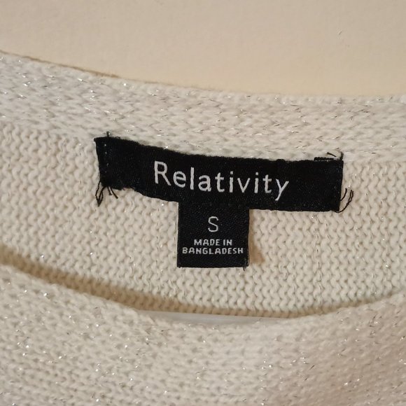 EUC ~ Relativity Sweater Poncho with Metallic Gold Glitter Thread (Size:  Small) - Picture 4 of 5